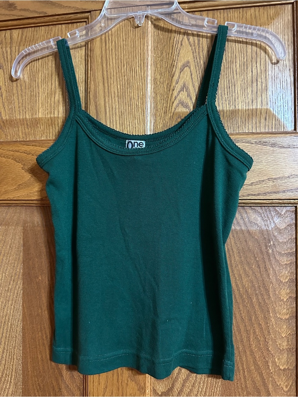 One Step Up Emerald Green Ribbed Camisole